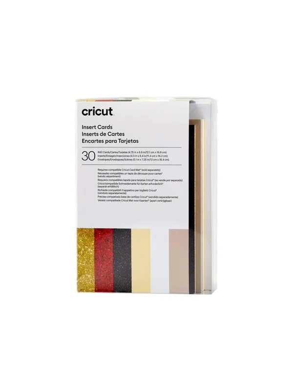 Cricut Glitz and Glam Sampler - insert card set - 30 pieces - black white red cream gold taupe