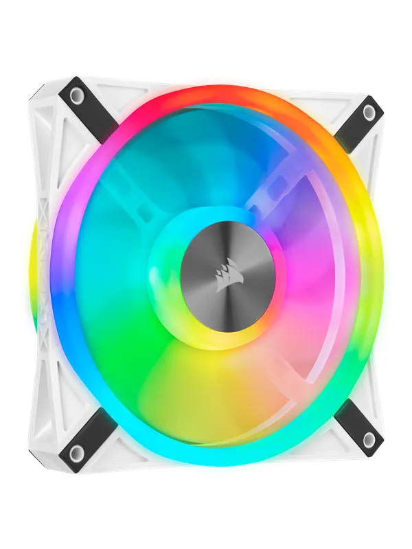 Corsair iCUE QL140 RGB - White - Kabinettvifte - 140mm - Hvit med RGB-lys - 26 dBA