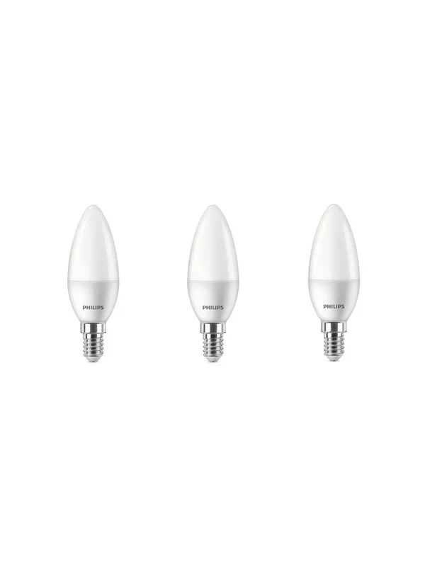 Philips LED-lyspære Candle 2.8W/827 (25W) Frosted 3-pack E14