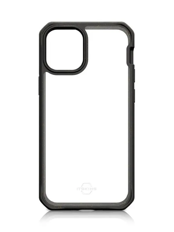 ITSKINS FERONIABIO PURE Cover for iPhone 12 Pro Max/13 Pro Max. Black and transparent
