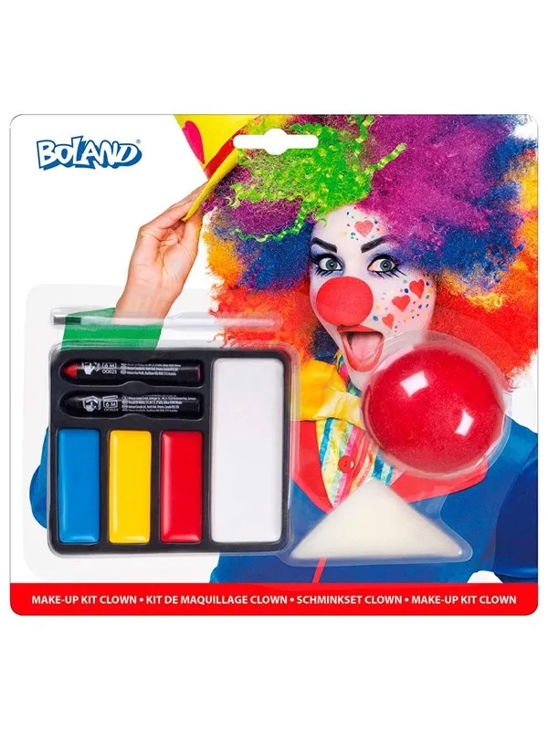Boland Face Paint Set Clown with Clown Nose