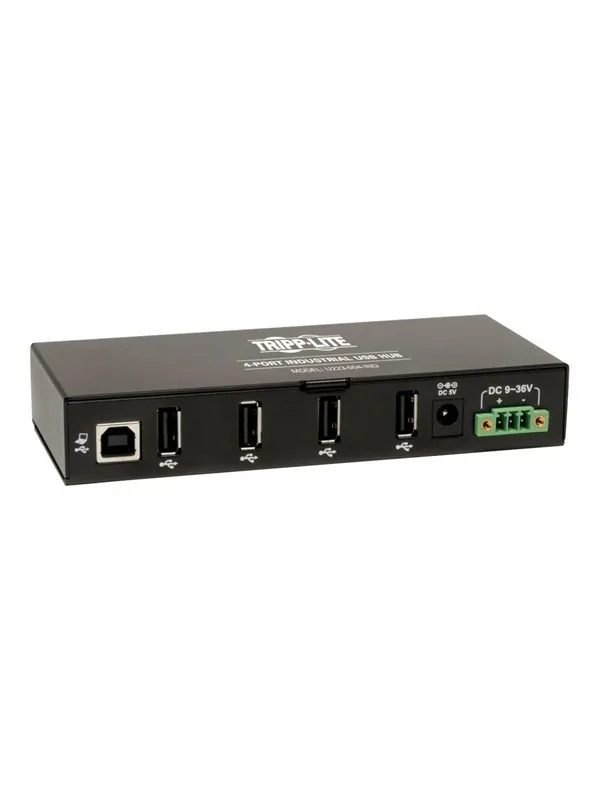 Eaton series 4-Port Rugged Industrial USB 2.0 Hi-Speed Hub w 15KV ESD Immunity Metal Mountable USB-hub - 4 porter - Svart