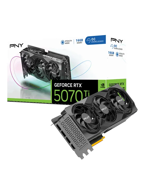 PNY GeForce RTX 5070 Ti Triple Fan OC - 16GB GDDR7 RAM - Grafikkort