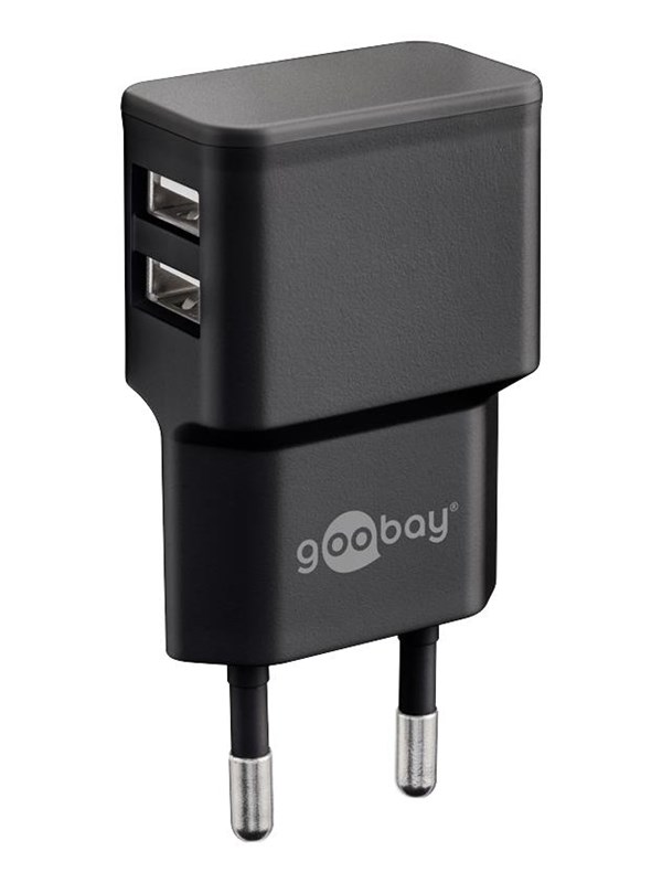 Goobay Dual USB charger 2.4 A (12W) black