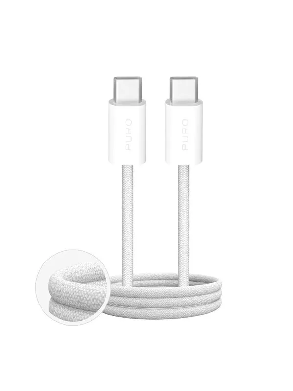 Puro Fabrik 4 100W Braided Cable USB-C - USB-C 1m - White