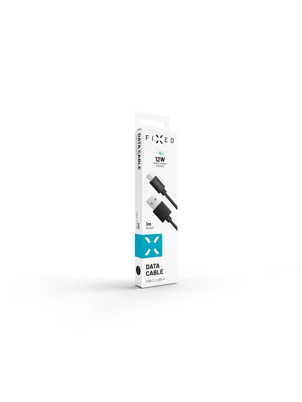 FIXED USB-A <-> USB-C - 1m - Svart
