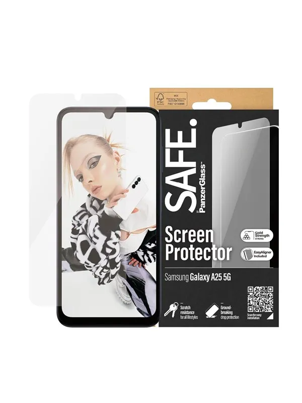 SAFE by PanzerGlass Screen Protector Samsung Galaxy A25 5G | Ultra-Wide Fit w. EasyAligner