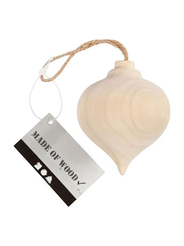 Creativ Company - Pendant Pointed Wooden Christmas Ball