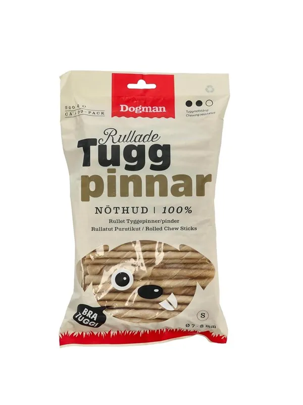 Dogman Chewing Sticks Rolled 100p Brown 12.5cm