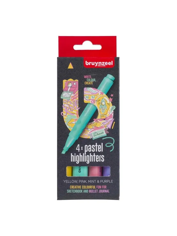 Bruynzeel Highlighters Set Pastel 4 Colors