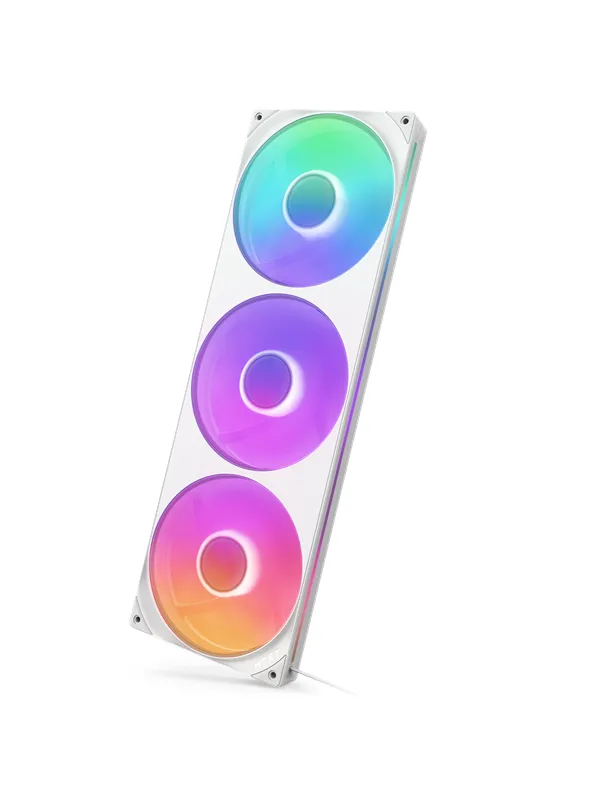 NZXT F420RGB Core (single frame 420mm vifte) - Hvit - Kabinettvifte - Hvit med RGB-lys - 34 dBA