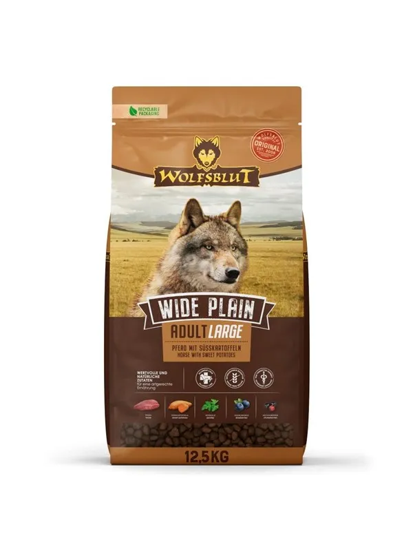 Wolfsblut Wide Plain Large Breed Horse with sweet potatoes - dry dog food - 12.5kg