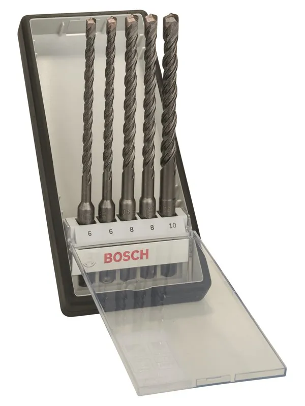 Bosch 5-delers Robust Line hammerbor-sett SDS plus-5 Ø 6,6,8,8,10 x 165mm