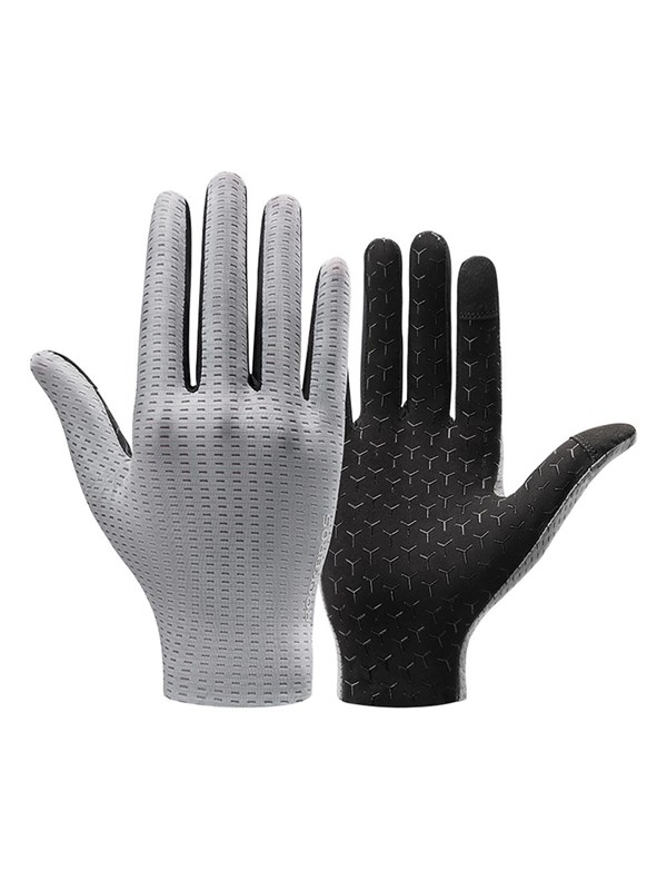 Rockbros Breathable Full Finger Cycling Gloves Size: M - Gray