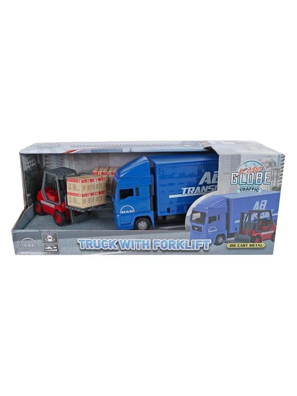 Kids Globe - Man Truck with Forklift. 17cm