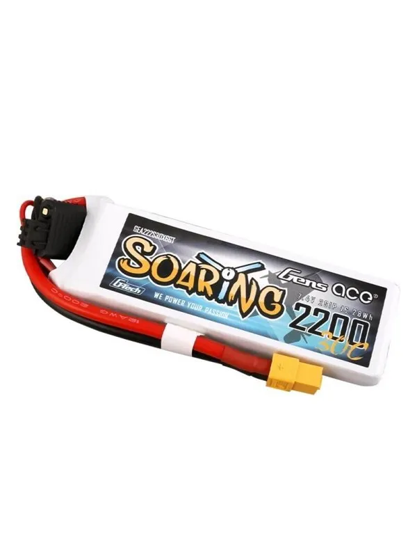Gens ace &Tattu G-Tech Soaring 2200mAh 7.4V 30C 2S1P XT60 Battery