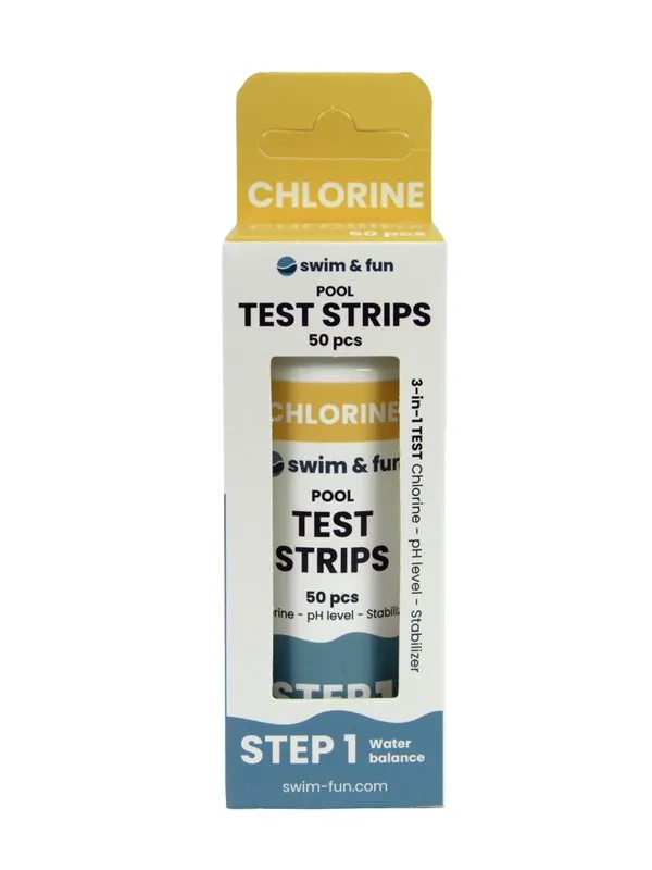 Swim & Fun Test Strips Chlorine/pH/Stabilizer 50 pcs