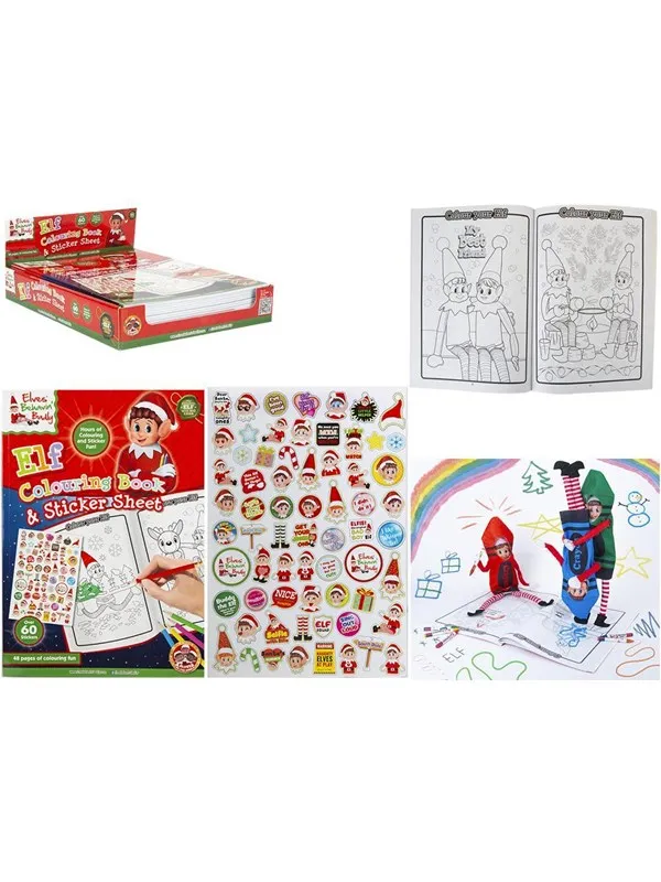 Elves Behavin' Badley A4 Elf Colouring Book 48 pages with Sticker Sheet