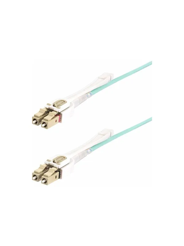 StarTech.com 5m (15ft) LC to LC (UPC) OM4 Multimode Fiber Optic Cable - patch cable - 5 m - aqua - Grønn - 5m