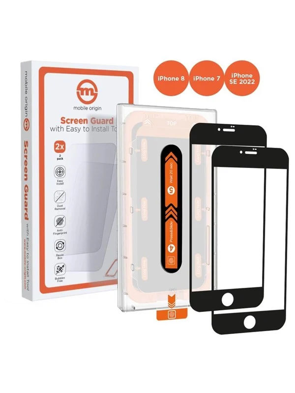 Mobile Origin Screen Guard iPhone 8 / 7 / SE 2022 / SE 2020 with easy applicator 2 pack