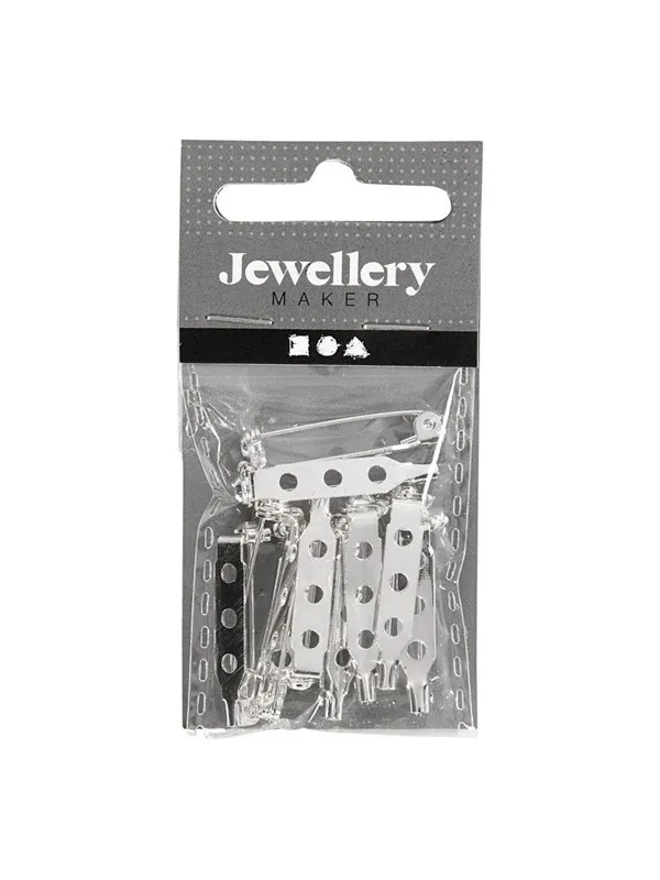 Creativ Company - Brooch pin Silver plated 25mm 10 pcs.