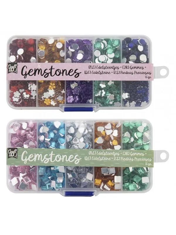 Creative Craft Group Decorative Gemstones 1.200 pieces in box.