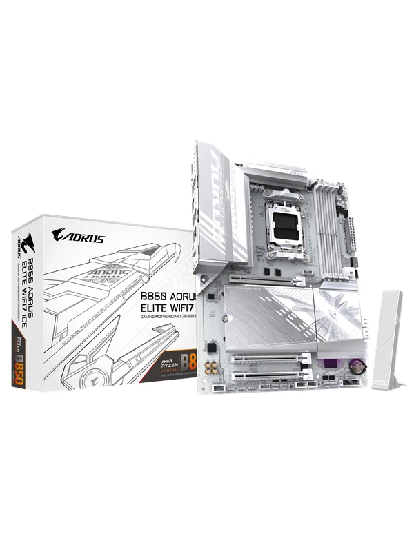 GIGABYTE B850 AORUS ELITE WIFI7 ICE Hovedkort - AMD B850 - AMD AM5 socket - DDR5 RAM - ATX