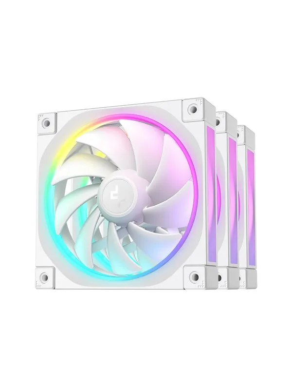 DeepCool FL12 3in1 White (3-Pack) - Kabinettvifte - 120mm - Hvit med RGB-lys - 32 dBA