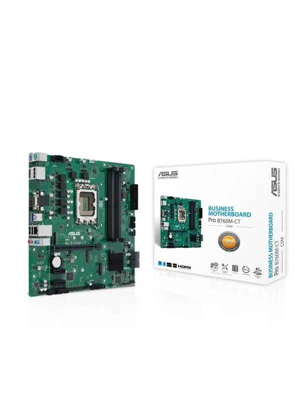 ASUS PRO B760M-CT-CSM Hovedkort - Intel B760 - Intel LGA1700 socket - DDR5 RAM - Micro-ATX