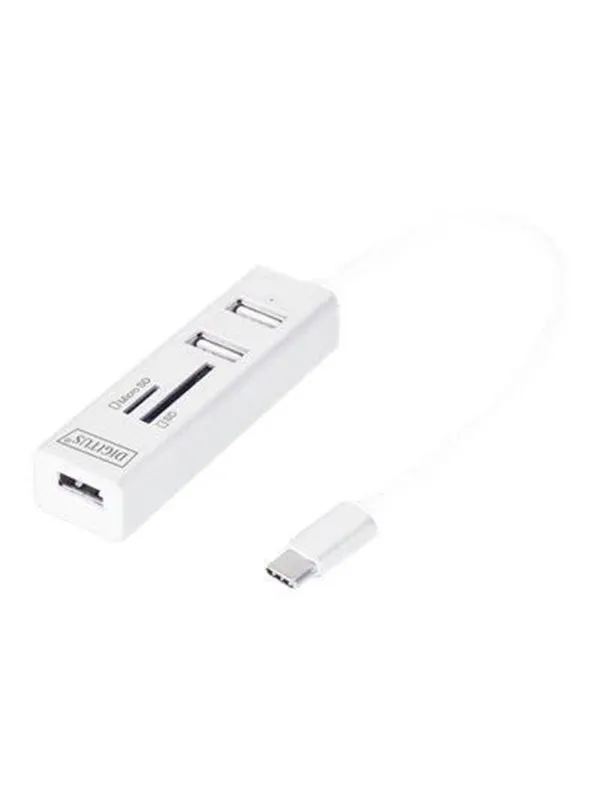 DIGITUS DA-70243 - hub - 3 ports USB-hub - 3 porter - Hvit