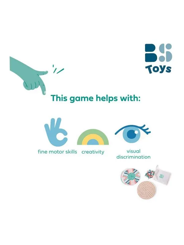BS Toys Wooden Mosaic Pin Board
