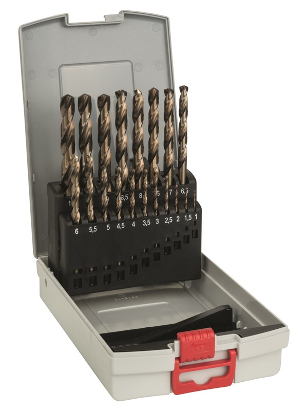 Bosch 19-delers ProBox metallborsett HSS-Co, DIN 338 (koboltlegering) 1-10 mm