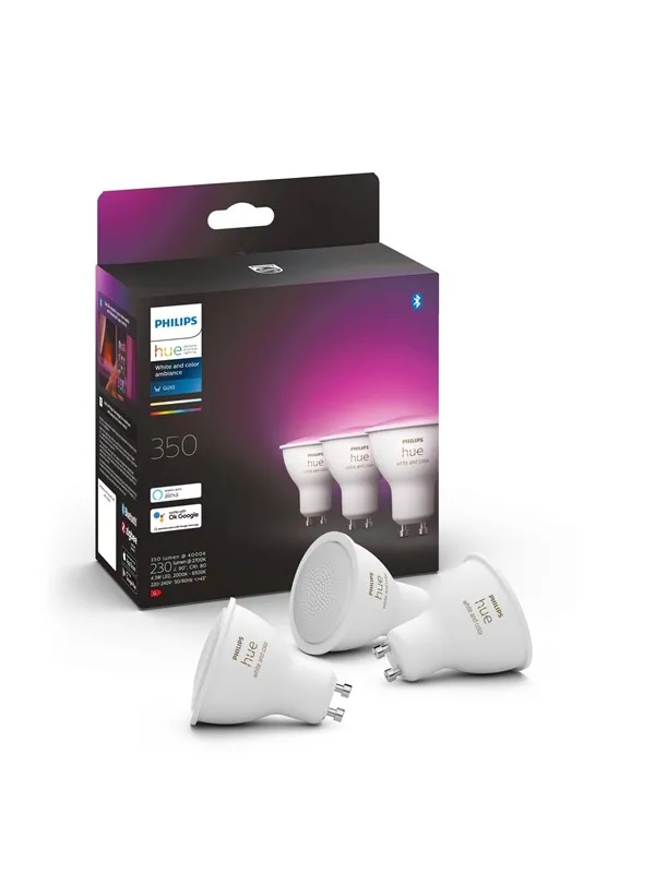 Philips Hue Color GU10 Spotlight - 3-pakning