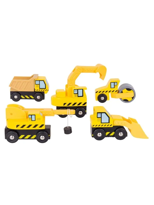 Bigjigs Wooden Work Vehicles 5pcs.