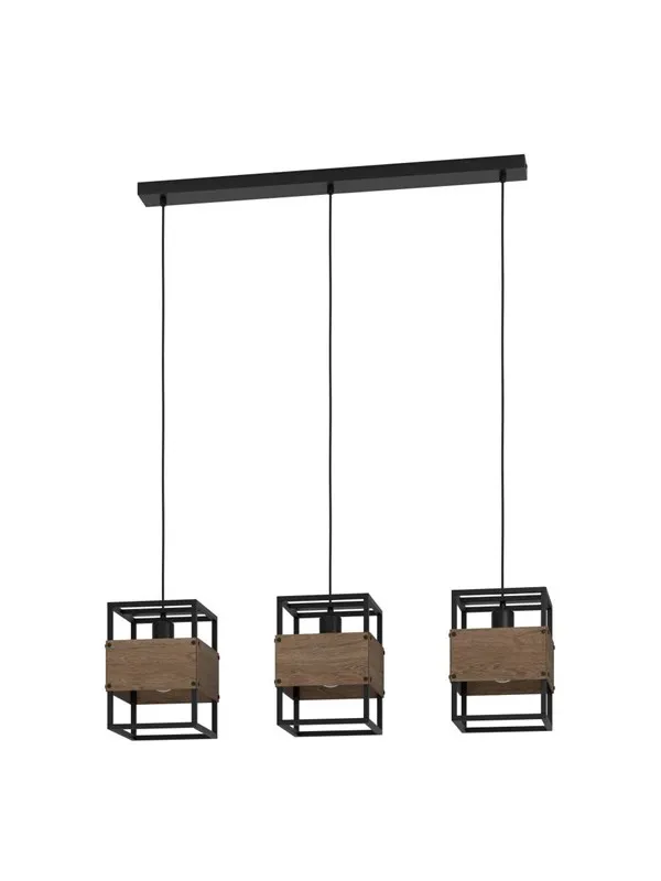 EGLO DEVESHAM LANGBORD 3XE27 SVART TRE