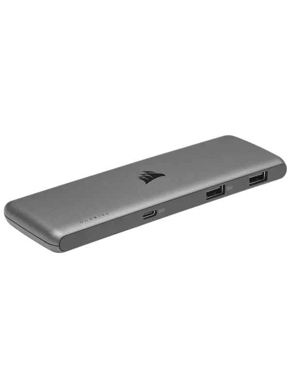 Corsair USB100 7-Port USB Type-C/USB Type-A Expansion Hub USB-hub - USB 3.1 - 7 porter - Grå