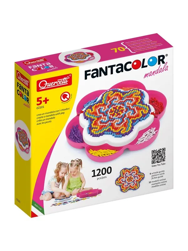 Quercetti FantaColor Mandala Daisy peg mosaic - 1200 pieces