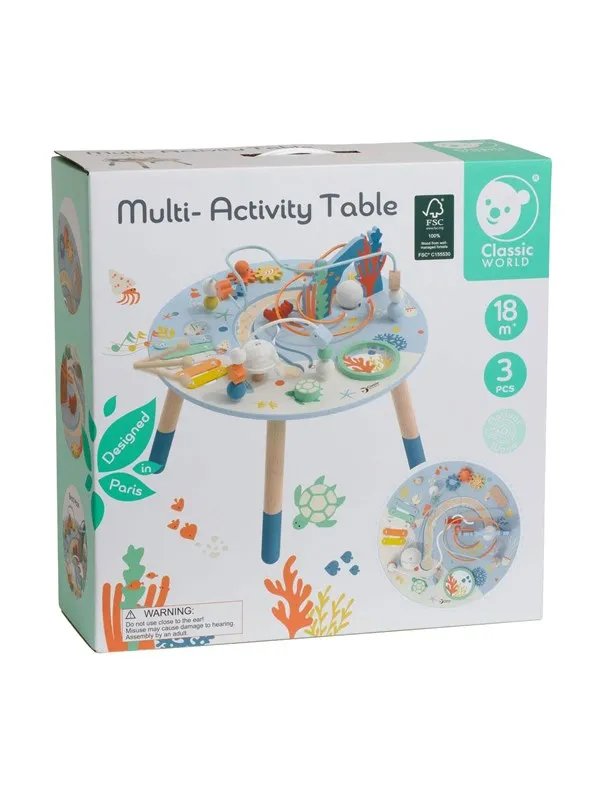 Classic World Wooden Activity Table Underwater World 3-piece.