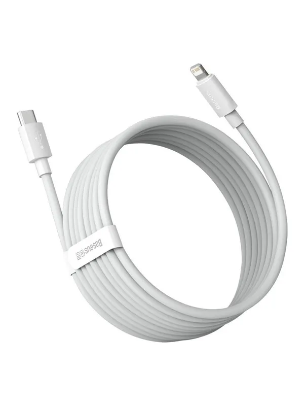 Baseus Simple Wisdom Data Cable Kit USB-C to Lightning PD 20W (2PCS/Set) 1.5m White