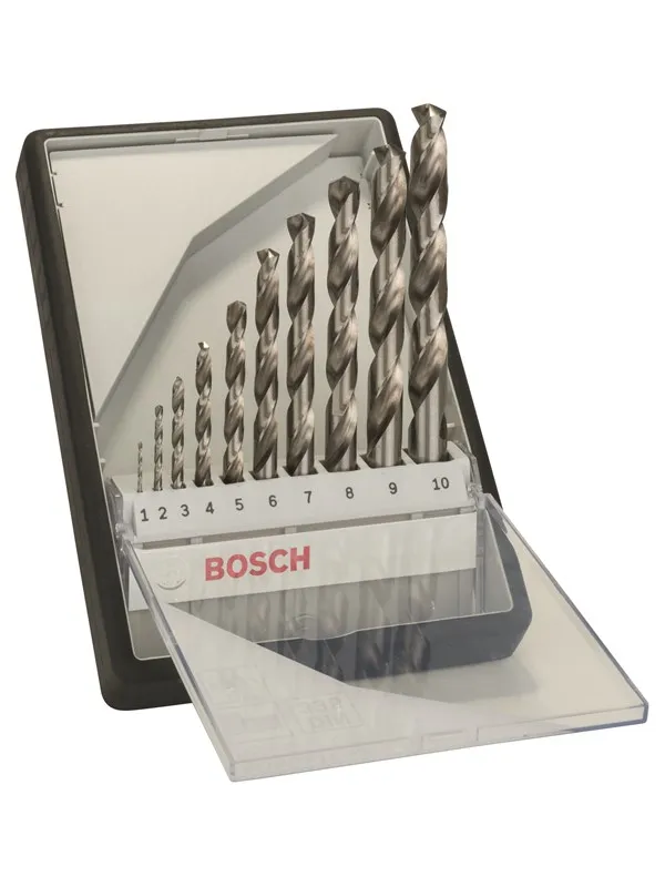 Bosch 10-delers Robust Line metallbor-sett HSS-G, 135° 1; 2; 3; 4; 5; 6; 7; 8; 9; 10 mm, 135°