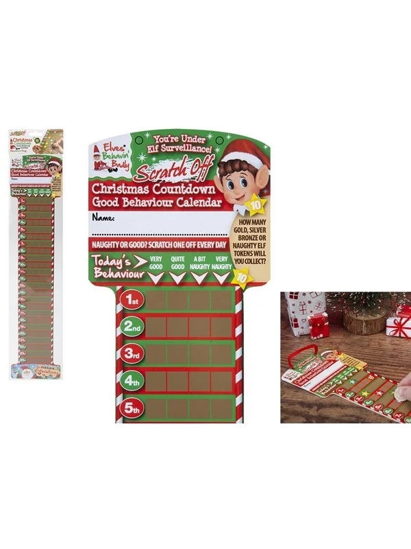 Elves Behavin' Badley Scratch Off Countdown Calendar