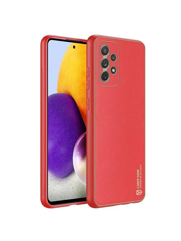 Dux Ducis Yolo Elegant Samsung Galaxy A72 4G Eco Leather Case Red