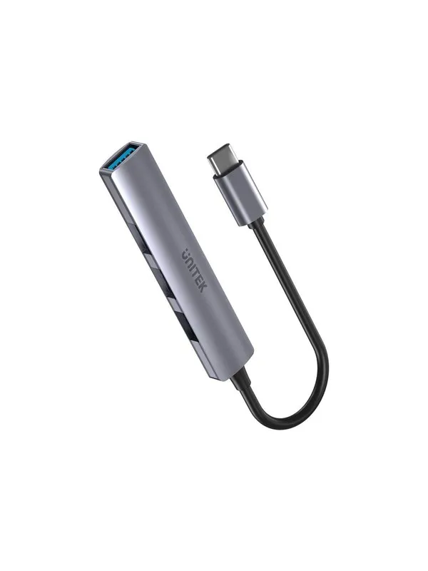 Unitek - hub - 4-in-1 USB C - 4 ports USB-hub - 4 porter - Grå