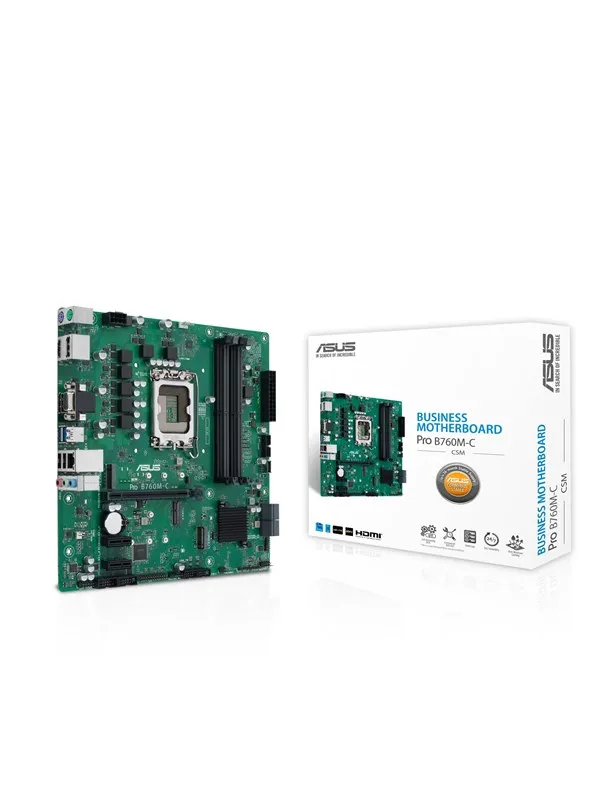 ASUS PRO B760M-C-CSM Hovedkort - Intel B760 - Intel LGA1700 socket - DDR5 RAM - Micro-ATX
