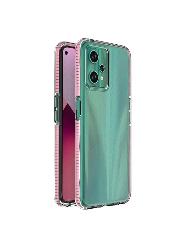 Hurtel Spring Case for Realme 9 Pro Silicone Cover with Frame Light Pink