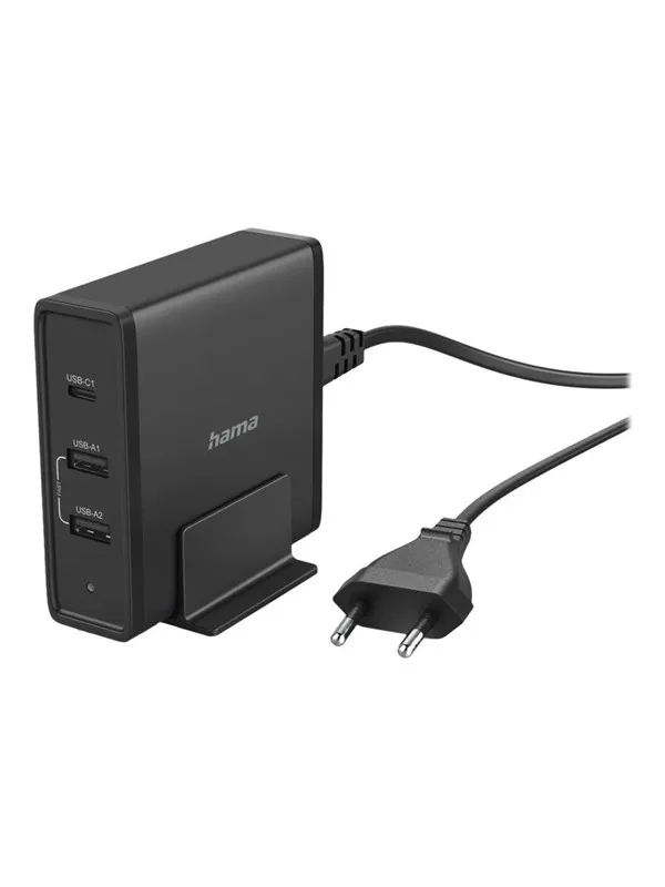 Hama Essential Line power adapter - 5-20V - 2 x USB 24 pin USB-C - 65 Watt