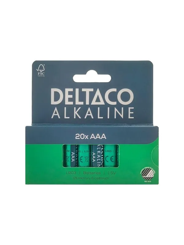 Deltaco battery - 20 x AAA / LR03 - Alkaline