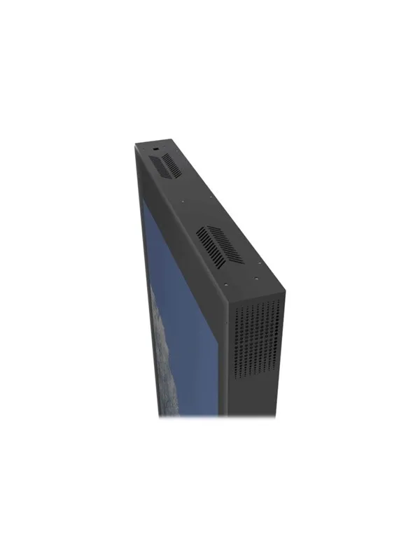 HI-ND Single totem stand - for LCD display - black RAL 9005 - Max - recommended for 55"