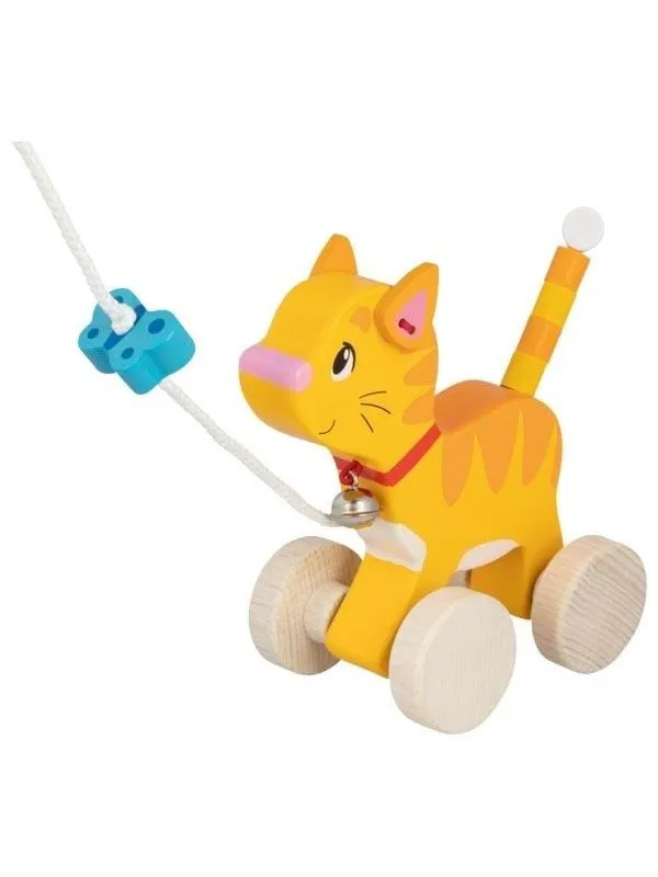 Goki Wooden Pull Animal Kitten