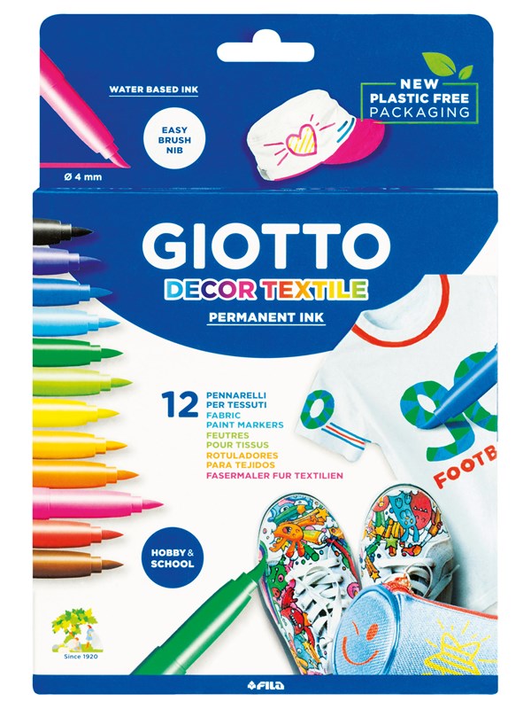 Giotto Decor Textile Paint Markers  12 pcs BL